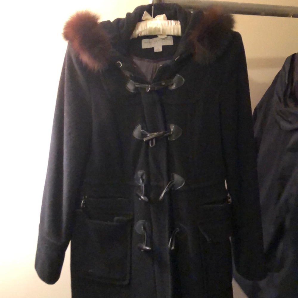 Marc New York wool jacket with fur collar size 8
